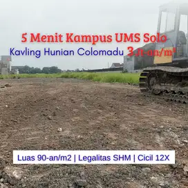 Tanah Colomadu Solo, 3 Jt-an/m2 Dekat Kampus AMIKOM Surakarta, SHM