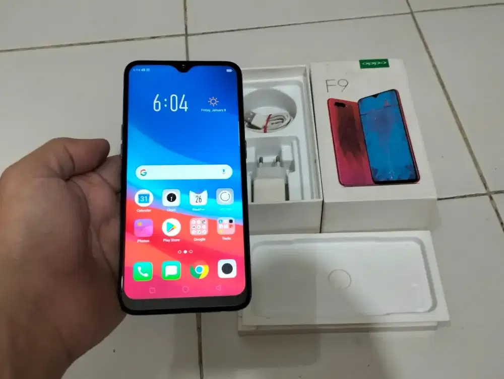 BU OPPO F9 RAM 6GB 128GB 4G LTE Duos 6.3in Fingerprint Mulus Terawat