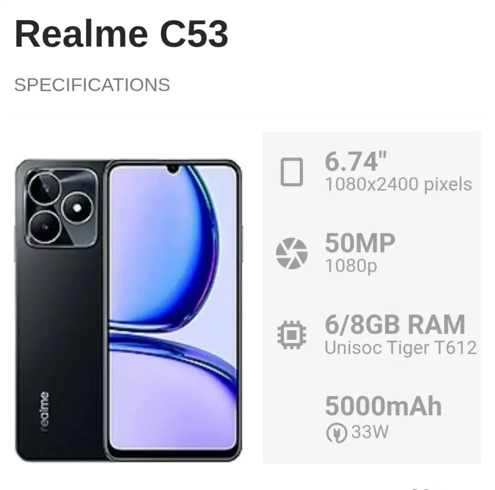 Realme C53 NFC 6+12/128 Minus Nett 900rb Lok. Kalimalang