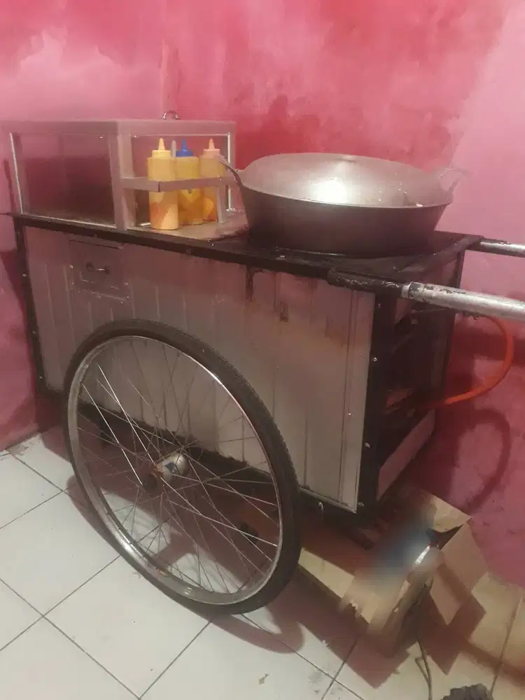 gerobak tahu bulat bahan aluminium