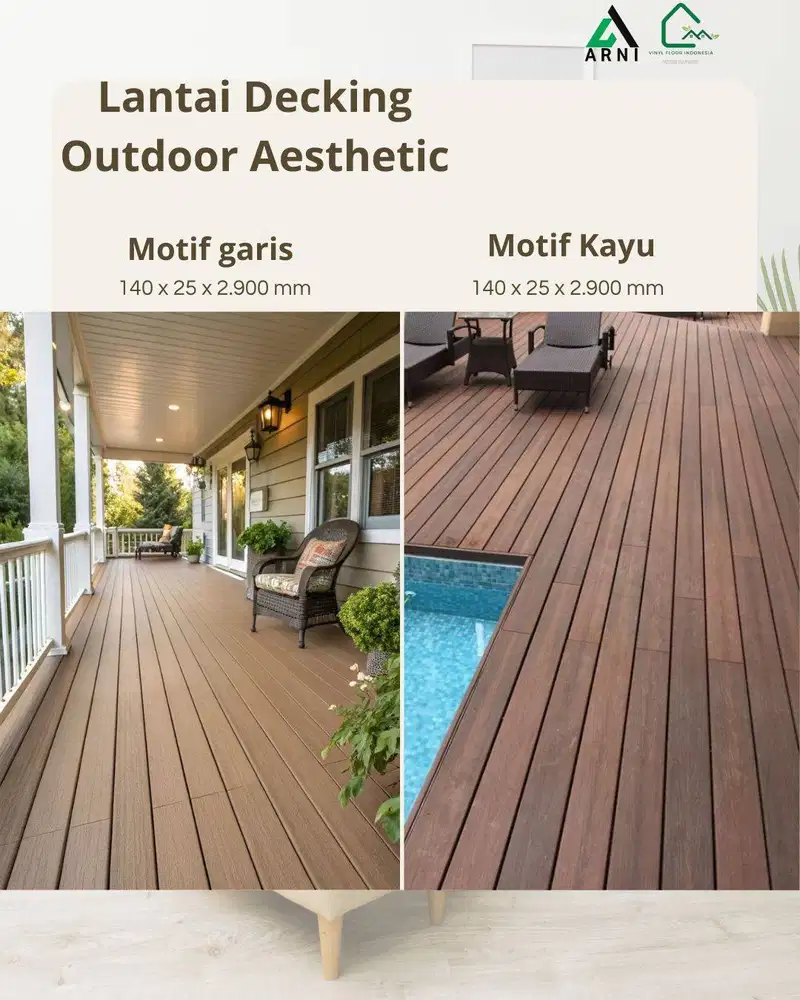 WPC DECKING UNLIMITED MOTIF KAYU & GARIS 140 x 25 x 2.900 mm