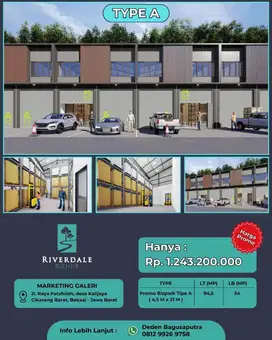 Dijual ruko/gudang multiguna berlokasi strategis di cikarang barat langsung jalur provinsi