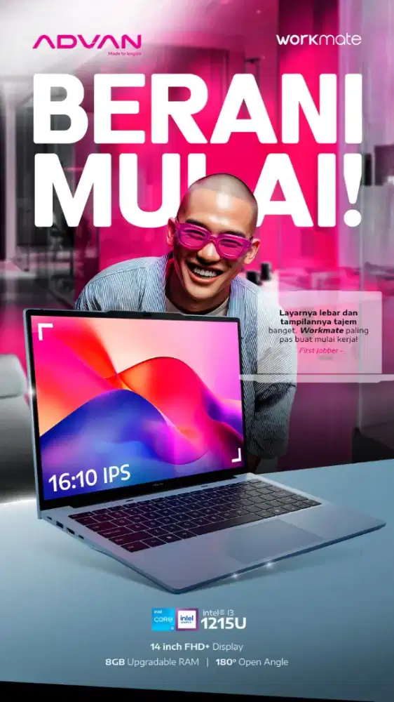 ADVAN WORKMATE INTEL i3 1215U 8GB 256SSD WINDOWS ORIGINAL