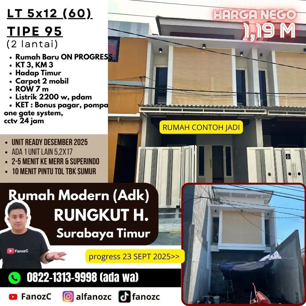 rumah rungkut, jual rumah surabaya, rumah minimalis modern, rumah baru