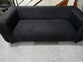 Jual murah sofa 3 seater second warna hitam
