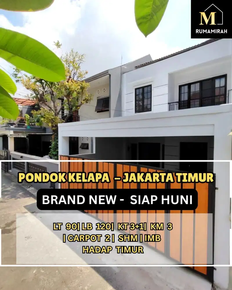 Rumah baru siap huni di komplek pondok kelapa jakarta timur