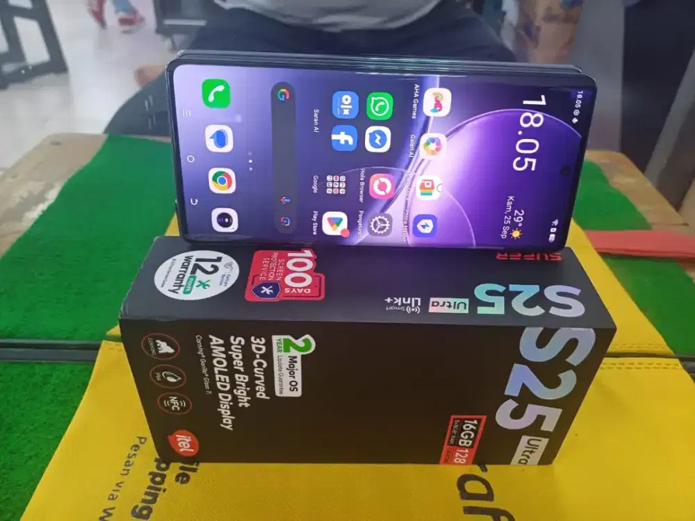 Itel Tecno S 25 Ultra NFC 8/256 GB mulus sperti Baru lengkap
