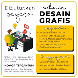 LOWONGAN KERJA ADMIN DESAIN GRAFIS