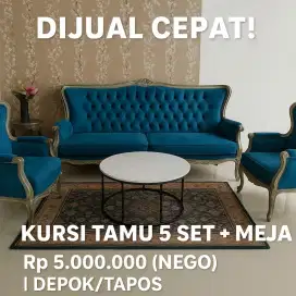 Dijual Cepqt Kursi Tamu 5 Set + 1 Meja