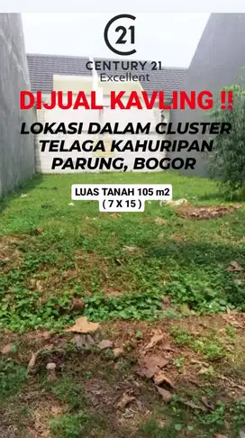 Dijual Kavling siap bangun di dalam cluster di Telaga Kahuripan,Parung