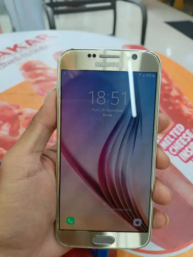 Samsung S6 Flat Ram 3/32GB Gold Body 98% oke