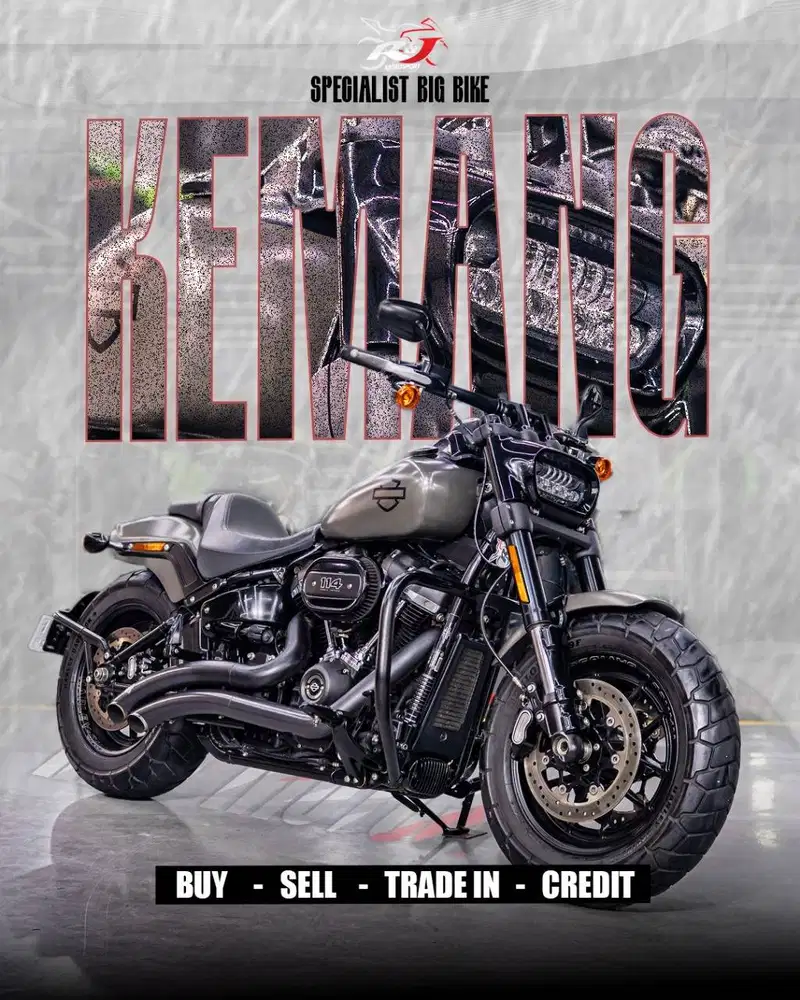 (STNK & BPKB) Full Paper Harley Davidson Fatbob 114 Nik 2018 Warna abu