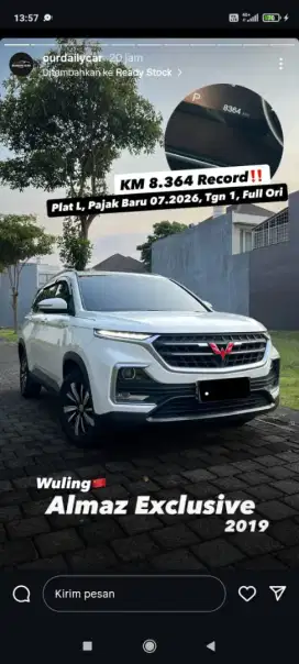 Wuling Almaz Lux CVT 2019 (L) 8 rb km Tgn 1