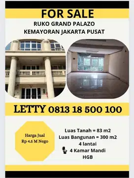 Dijual Ruko 4 Lantai Grand Palazo Rp 4.5 M Nego