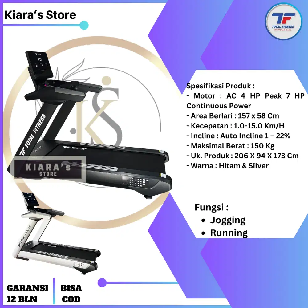 Treadmill Elektrik TL-88 AC Sprintwave Ultimate+ Series Total Fitness