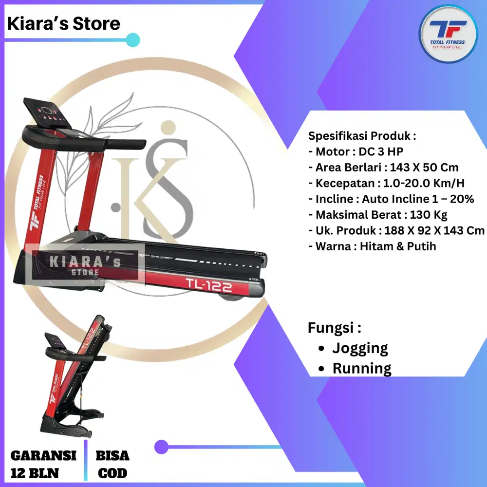 Treadmill Elektrik TL-122 Speedshow Elite Series Total Fitness