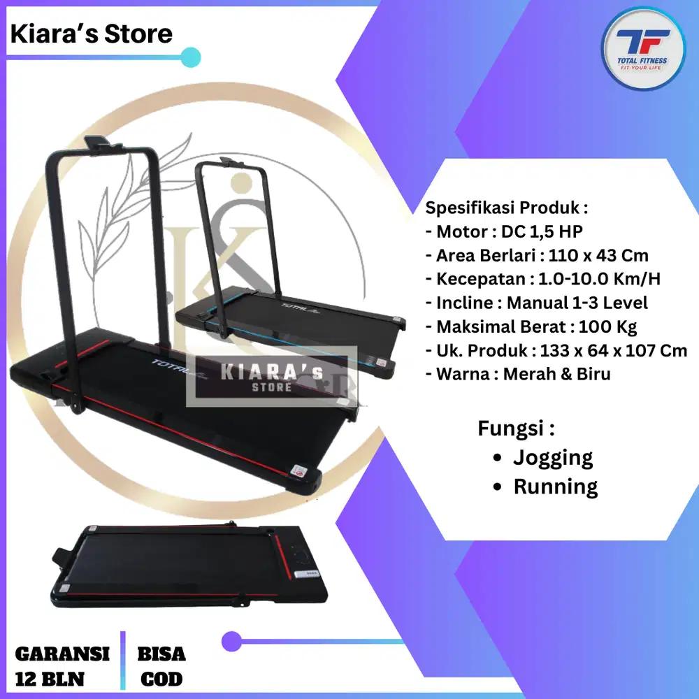 Treadmill Elektrik TL-222 Elite Seri Walking Pad Total Fitness