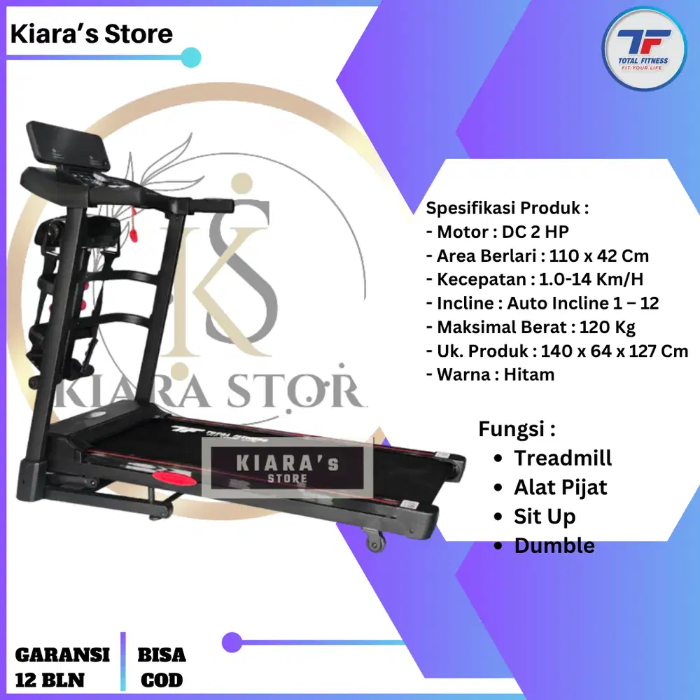 Treadmill Elektrik TL-633 Turbotrack Elite Series Total Fitness