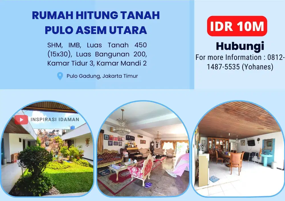 Rumah Hitung Tanah Pulo Asem Utara