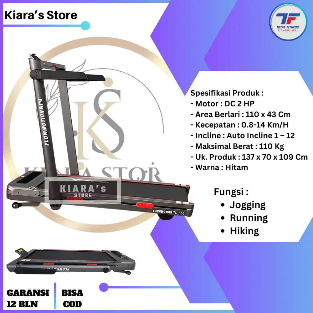 Treadmill Elektrik TL-555 Flowmotion Ultimate Series Total Fitness