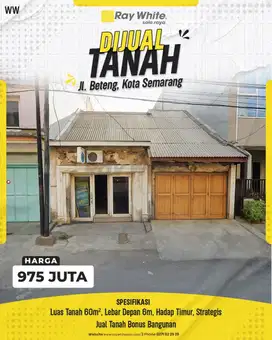 Tanah Strategis Harga dibawah NJOP di Jl. Beteng, Semarang
