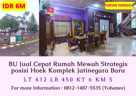 BU Jual Cepat Rumah Mewah Strategis posisi Hoek dekat stasiun Buaran