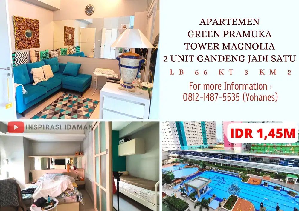 Apartemen Green Pramuka Tower Magnolia 2 Unit Gandeng