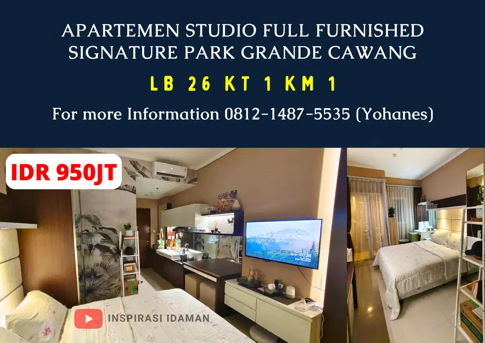 Apartemen Studio Full furnished Signature Park Grande Cawang