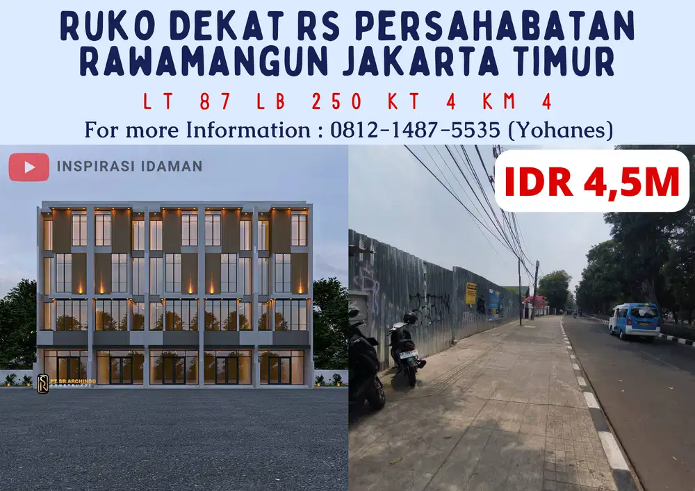 Ruko Dekat Rs Persahabatan Rawamangun Jakarta Timur