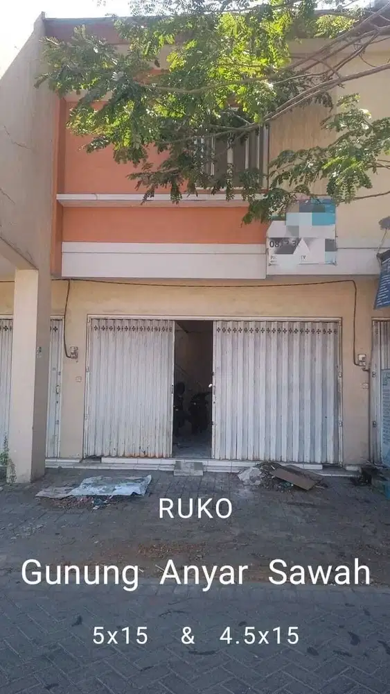 Mkd06. Dijual Ruko Raya Gunung Anyar Sawah