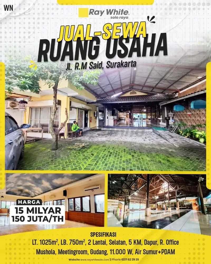 Disewakan Ruang Usaha Di Manahan Cocok Untuk Resto Dan Coffeshop