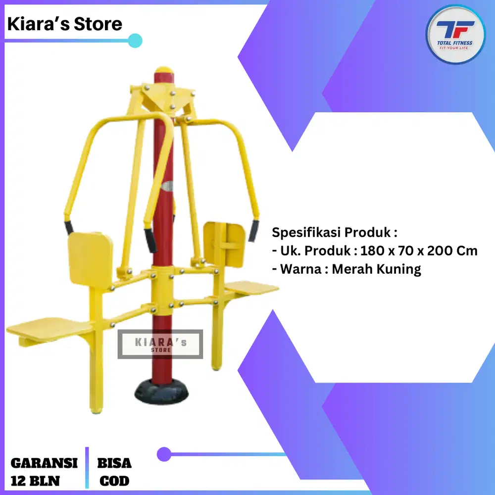 Alat Fitness Outdoor Chest Press 2 Seat