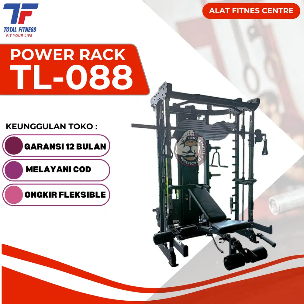 Alat Angkat Beban Smith Machine Power Rack Total Fitness TL-088
