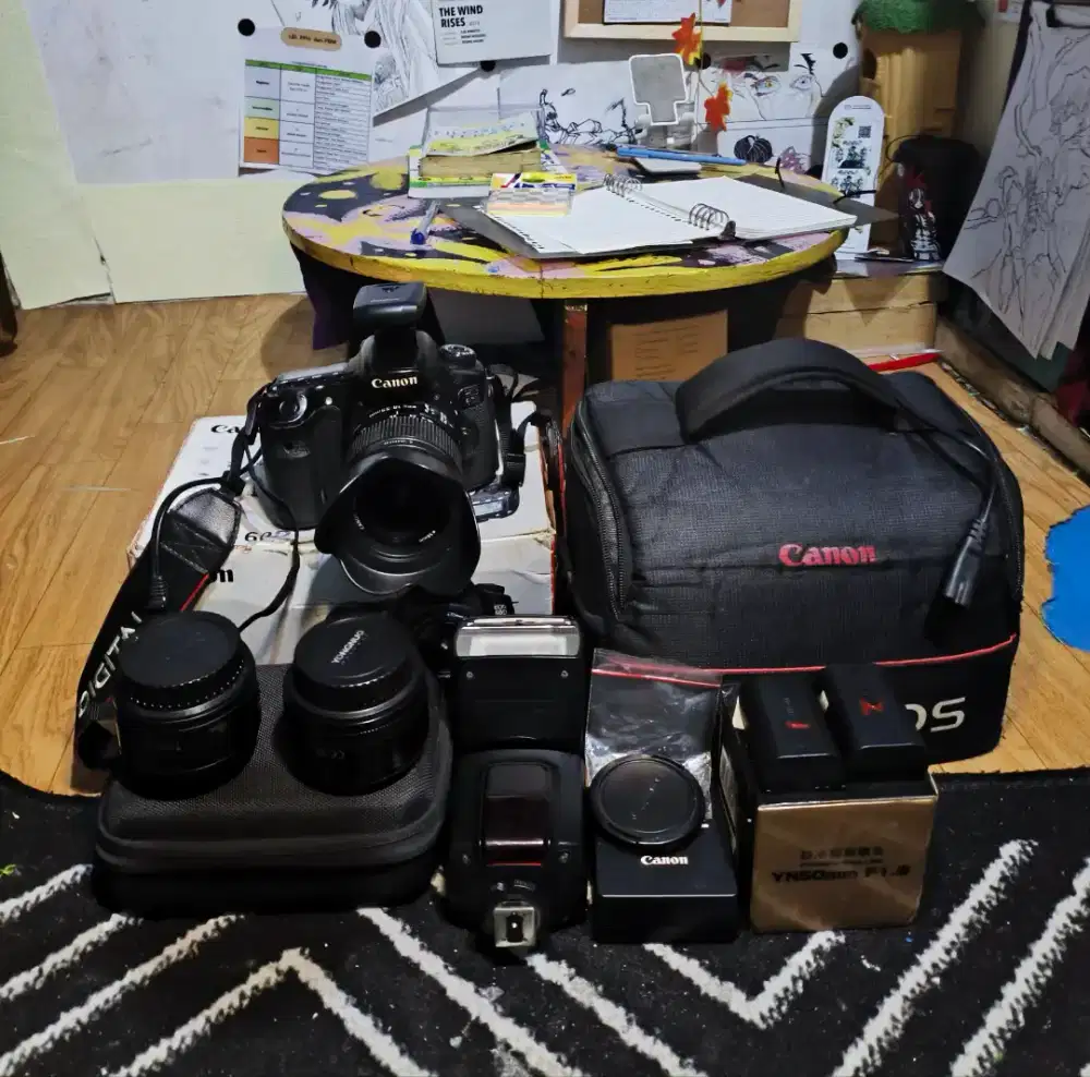 Canon 60D Paket Lengkap (Kit + 50mm + Flash) – Murah Nego