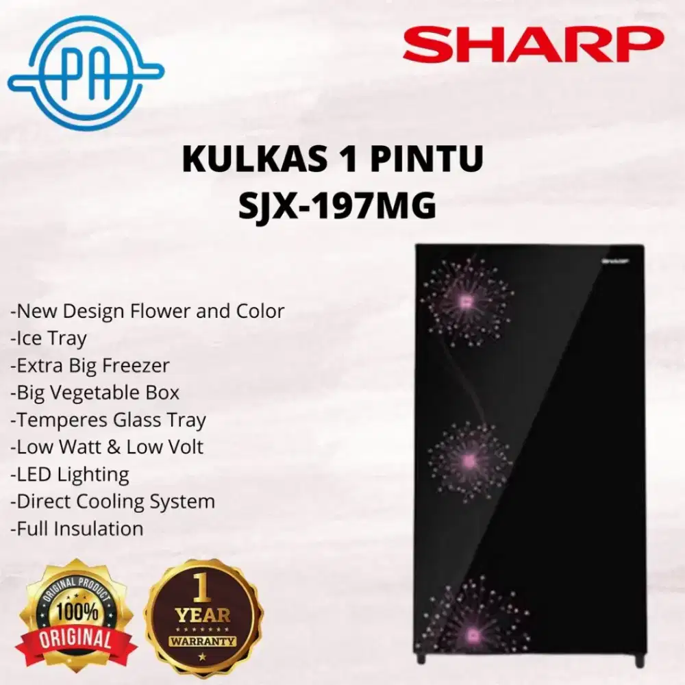 Kulkas 1 pintu Sharp SJX-197MG