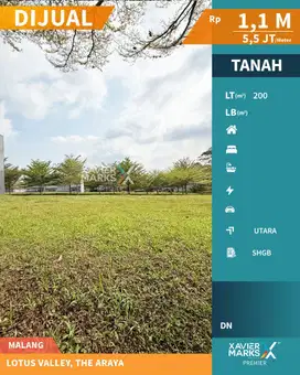 Tanah Kavling Di Cluster Lotus Valley, The Araya Malang