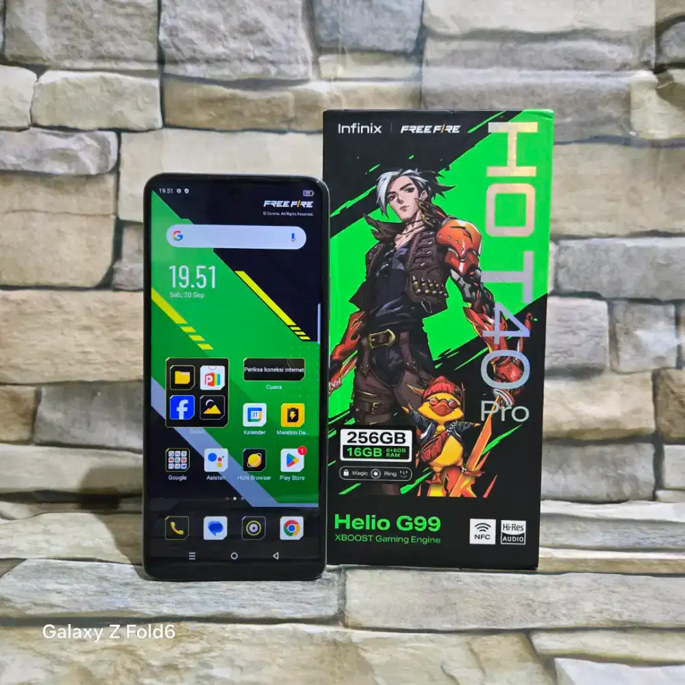 Infinix Hot 40 Pro 4G 8/256 Green Fulset segel mulus 95%