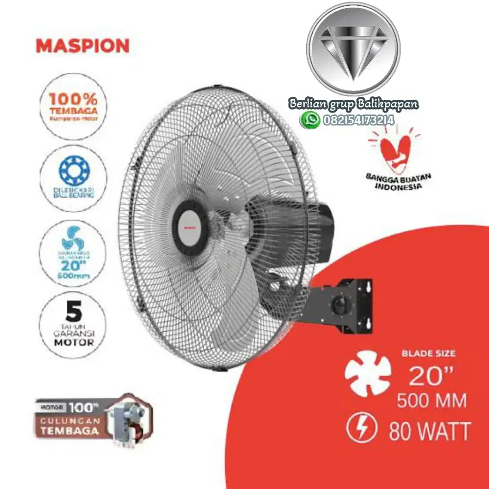 COD (Kipas Angin Maspion Dinding Tornado Besi PW 506 W 20Inch
