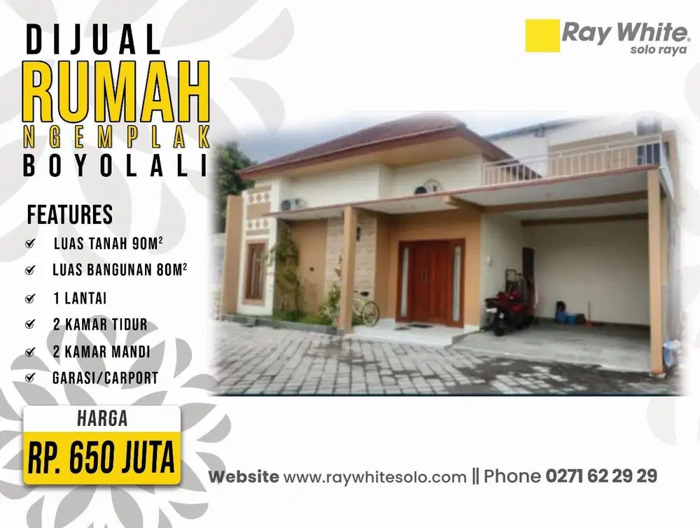 Dijual Rumah Baru di Ngemplak Boyolali dekat Airport Adisumarmo
