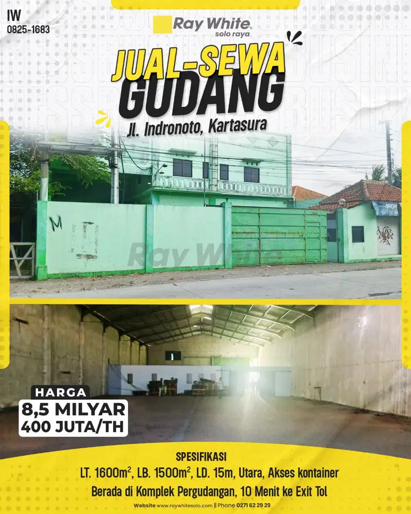Disewakan Gedung Super Strategis Dekat Tol Kartasura!