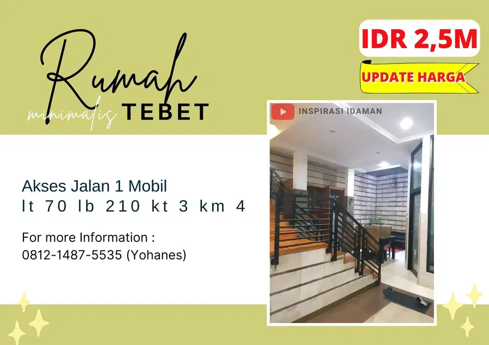 Rumah Minimalis 3 Lantai Tebet Jakarta Selatan