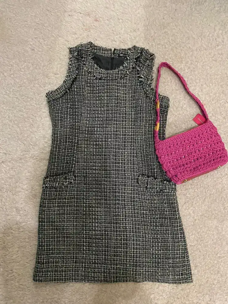 Dress bahan tweed
