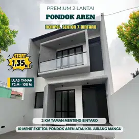 S856.Rumah 2Lt Akses Dkt Kemana2 ke Jl Boulevard Bintaro Jaya di Pondok Aren Tangerang