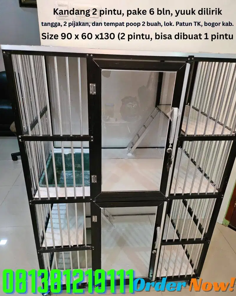 Kandang 2 pintu, masing masing ada undakan/tingkat masih baru