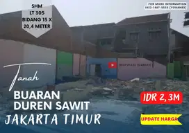 Kavling Tanah Buaran 305 m² Duren Sawit
