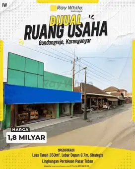 Ruang Usaha di Lingkungan Pertokoan Gondangrejo, Karanganyar