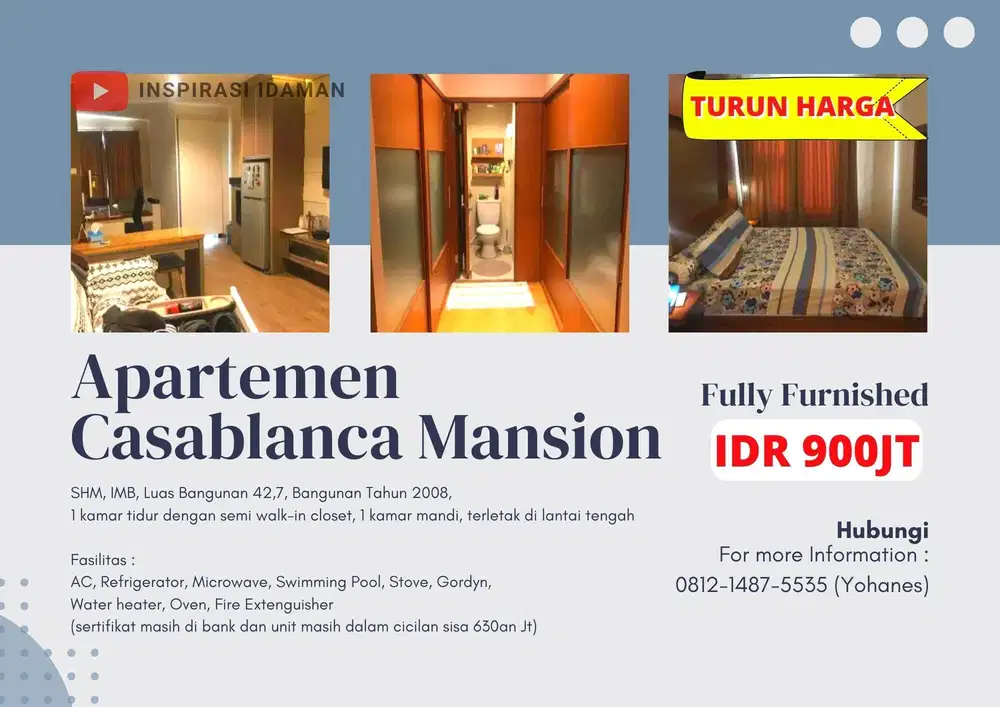 Apartement Casablanca Mansion Nego Sampai Jadi Fully Furnished