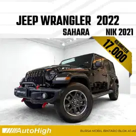 DP10% [Km17.000] Jeep Wrangler JL Sahara 2021 Black Reg 2022 #AUTOHIGH