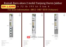 Rumah Baru Tanjung Duren Akses 2 Mobil