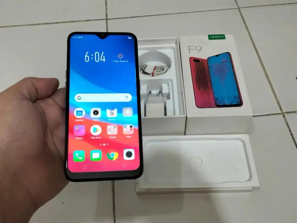 BU OPPO F9 RAM 6GB 128GB 4G LTE Duos 6.3in Fingerprint Mulus Terawat